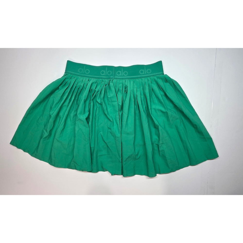 Alo Yoga Grand Slam Tennis Skirt Green Pleated Active Skort Womens Large
